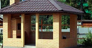 Беседка из кирпича под ключ в Соликамске цена от 3168 рублей - Строй-Слк